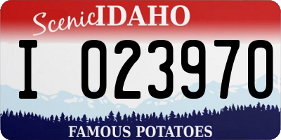 ID license plate I023970