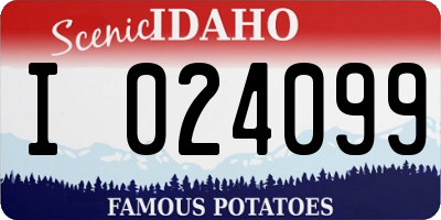 ID license plate I024099