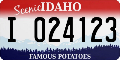ID license plate I024123