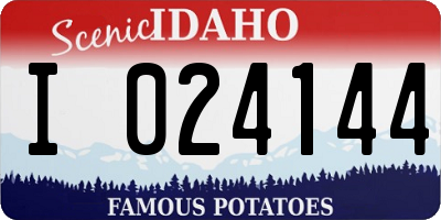 ID license plate I024144