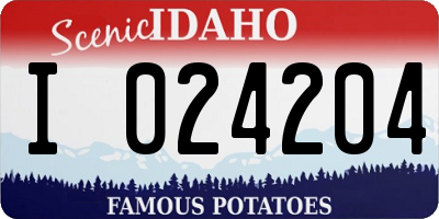 ID license plate I024204