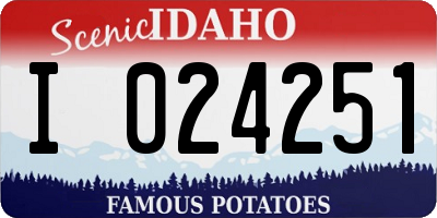 ID license plate I024251