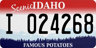 ID license plate I024268