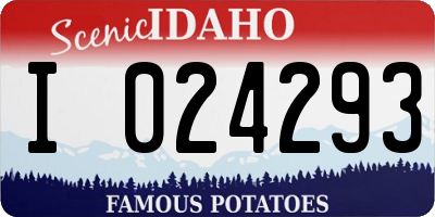 ID license plate I024293