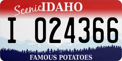ID license plate I024366