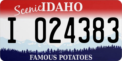 ID license plate I024383