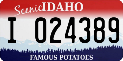 ID license plate I024389
