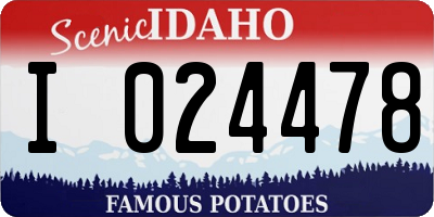 ID license plate I024478