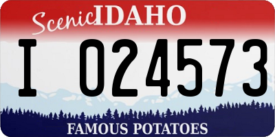 ID license plate I024573