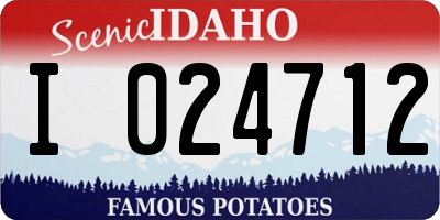 ID license plate I024712