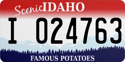ID license plate I024763