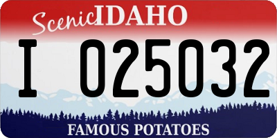 ID license plate I025032