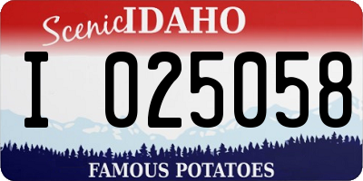 ID license plate I025058
