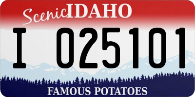ID license plate I025101