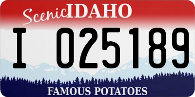 ID license plate I025189