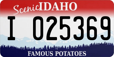 ID license plate I025369