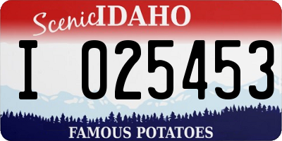 ID license plate I025453