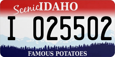 ID license plate I025502