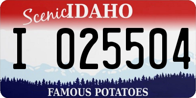 ID license plate I025504