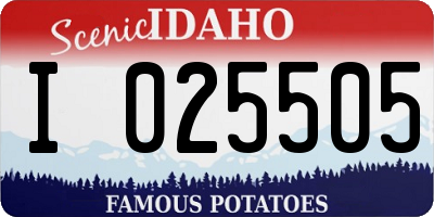 ID license plate I025505