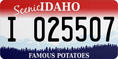 ID license plate I025507