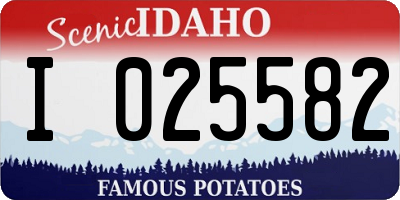 ID license plate I025582