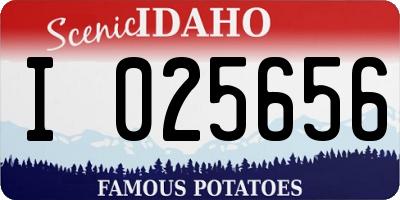 ID license plate I025656