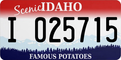 ID license plate I025715