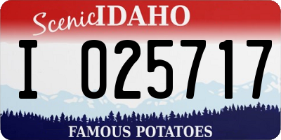 ID license plate I025717
