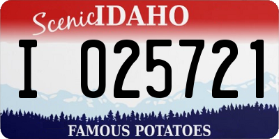 ID license plate I025721