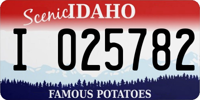ID license plate I025782