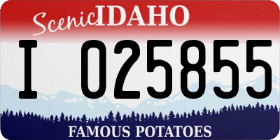 ID license plate I025855