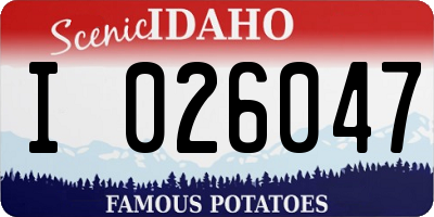 ID license plate I026047