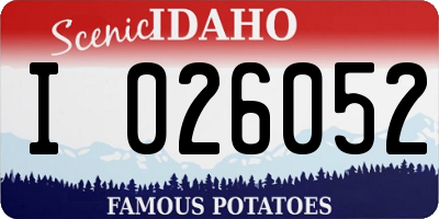 ID license plate I026052