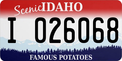 ID license plate I026068