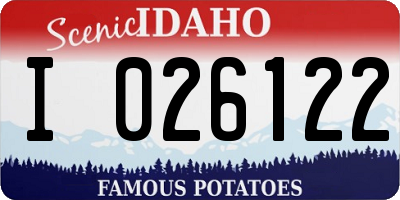 ID license plate I026122