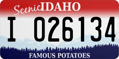 ID license plate I026134