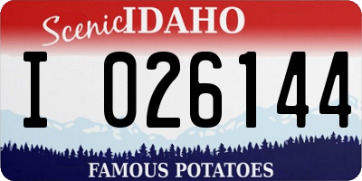 ID license plate I026144