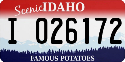 ID license plate I026172