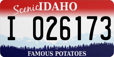 ID license plate I026173