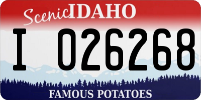ID license plate I026268