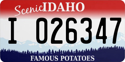 ID license plate I026347