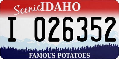 ID license plate I026352