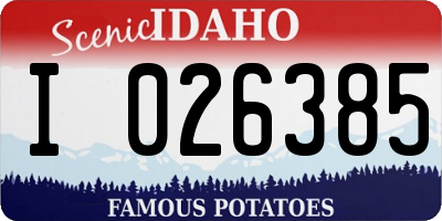 ID license plate I026385
