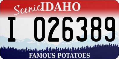 ID license plate I026389
