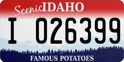 ID license plate I026399