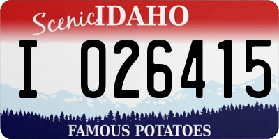 ID license plate I026415