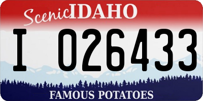 ID license plate I026433