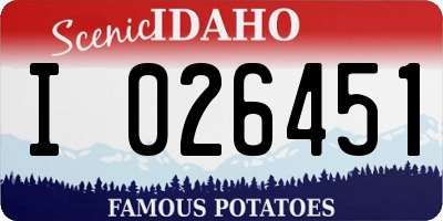 ID license plate I026451