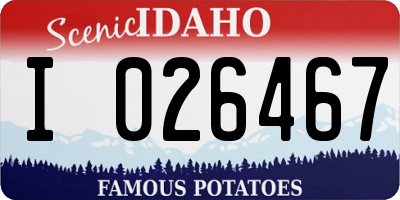 ID license plate I026467